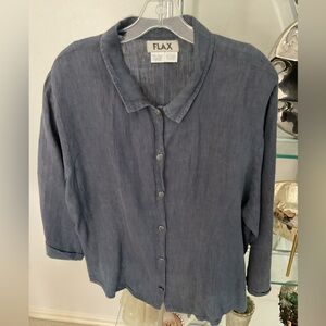 Flax Denim Blue linen Casual Shirt